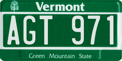 VT license plate AGT971