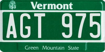 VT license plate AGT975