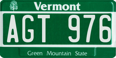 VT license plate AGT976