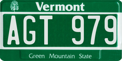 VT license plate AGT979