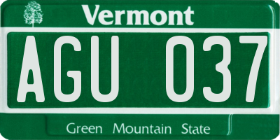 VT license plate AGU037