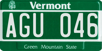 VT license plate AGU046