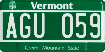 VT license plate AGU059