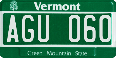 VT license plate AGU060