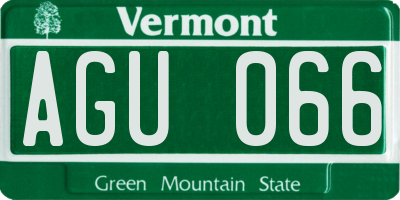 VT license plate AGU066