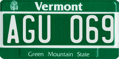 VT license plate AGU069
