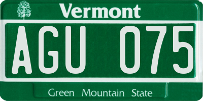 VT license plate AGU075