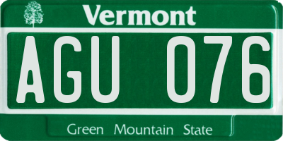 VT license plate AGU076
