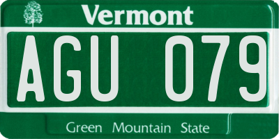 VT license plate AGU079