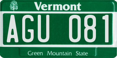 VT license plate AGU081