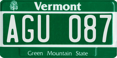 VT license plate AGU087