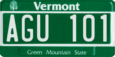 VT license plate AGU101