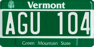 VT license plate AGU104