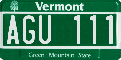 VT license plate AGU111