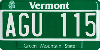 VT license plate AGU115