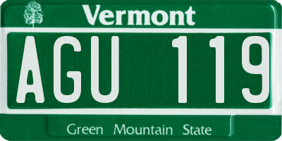 VT license plate AGU119