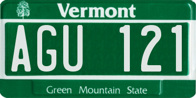 VT license plate AGU121