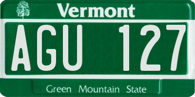 VT license plate AGU127