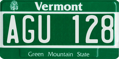 VT license plate AGU128