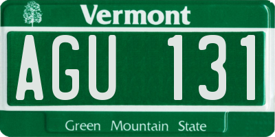 VT license plate AGU131