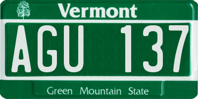 VT license plate AGU137
