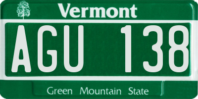 VT license plate AGU138