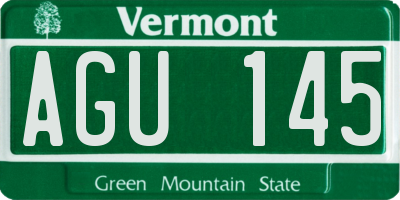 VT license plate AGU145
