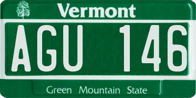 VT license plate AGU146