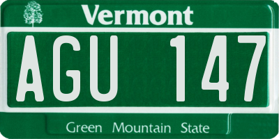 VT license plate AGU147