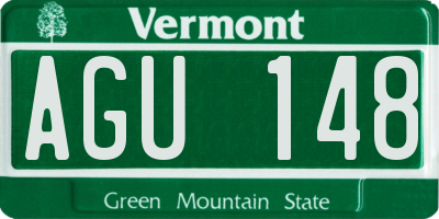 VT license plate AGU148