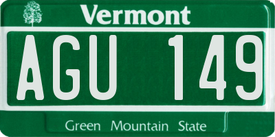 VT license plate AGU149