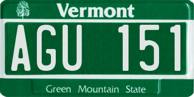 VT license plate AGU151