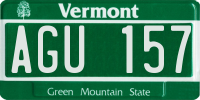 VT license plate AGU157