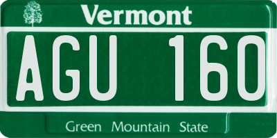 VT license plate AGU160