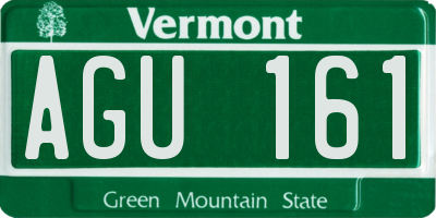 VT license plate AGU161
