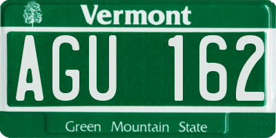 VT license plate AGU162