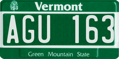 VT license plate AGU163