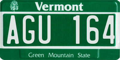 VT license plate AGU164