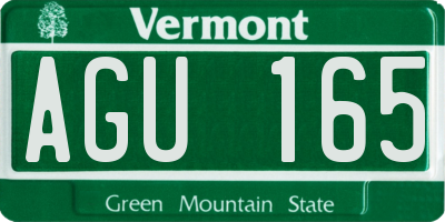 VT license plate AGU165
