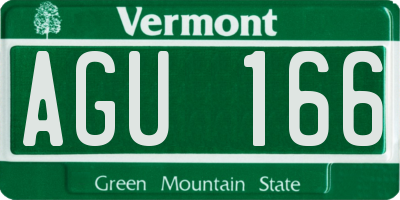 VT license plate AGU166