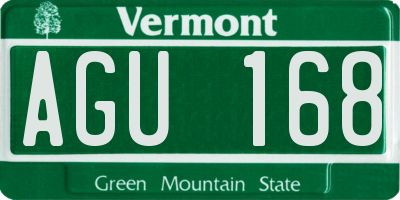 VT license plate AGU168
