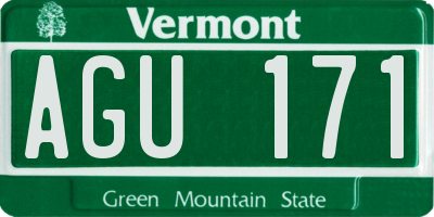 VT license plate AGU171