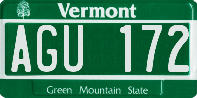 VT license plate AGU172