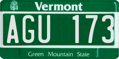 VT license plate AGU173