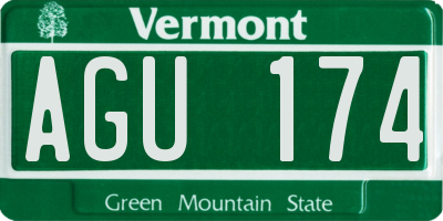 VT license plate AGU174