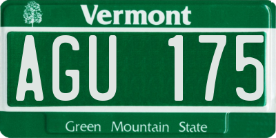 VT license plate AGU175