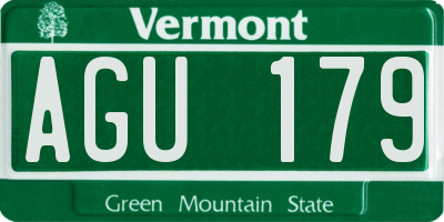 VT license plate AGU179