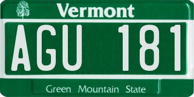 VT license plate AGU181