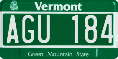 VT license plate AGU184