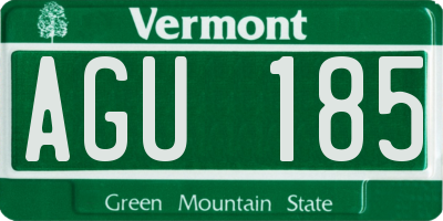 VT license plate AGU185